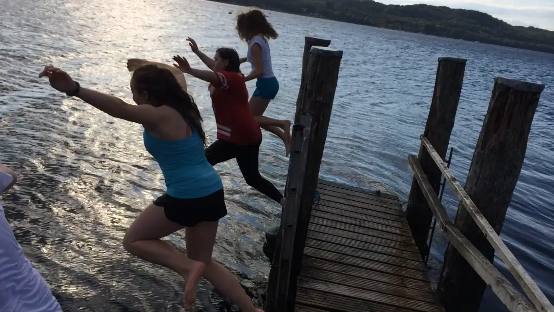 Kids Jumping off Kelly's pier